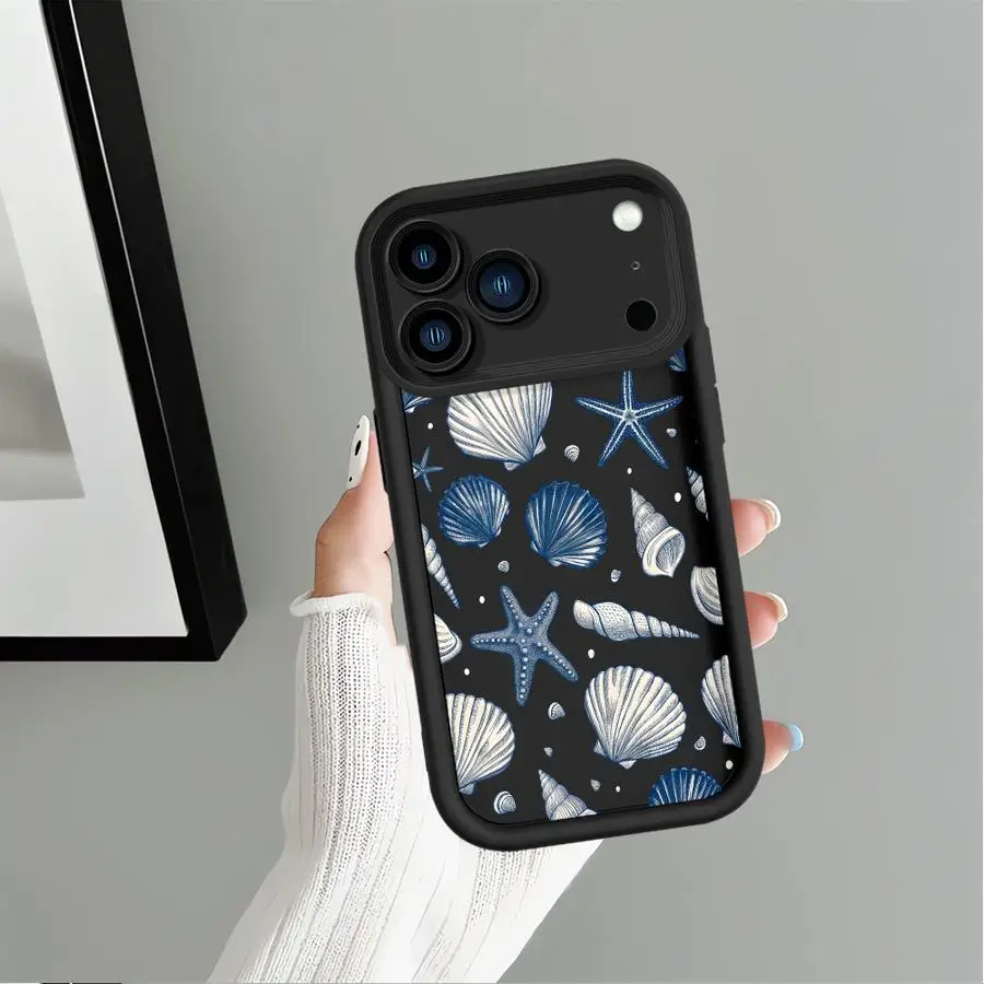Custodia per iPhone XR 13 12 11 Pro Max 17 Air XS Max 15 16 14 Plus 16e Cover morbida Cartoon Ocean Art
