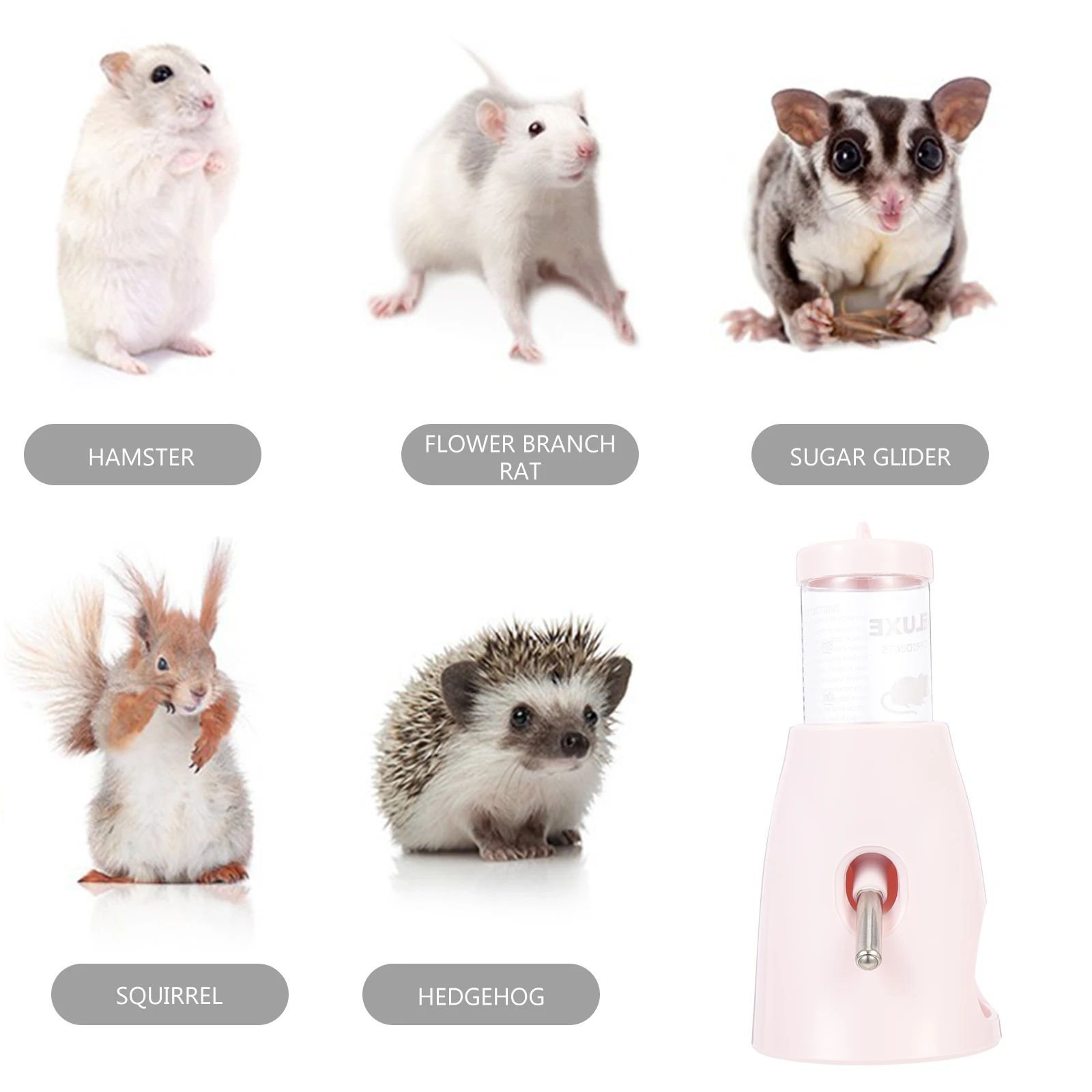 

Rabbit Drinking Fountain Chinchilla Water Bottle for Hamster Pp Dispenser Feeder