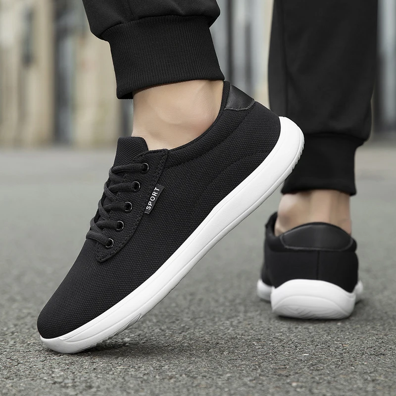 

Wide-Toe Comfortable Canvas Shoes for Men, Summer Large Size Casual Shoes, Black Versatile Trendy Sports Walking Shoes