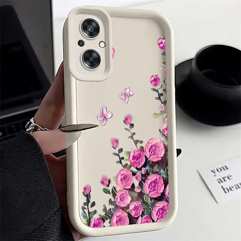Blooming Red Flowers Protection For OnePlus Nord N20 5G Fashion Flexible Case Featuring Impact Resistant For Nord N 20 SE