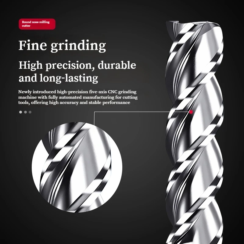 

Твердосплавная концевая фреза Bullnose, 3 канавки R0 5R1R2R3, фрезерный станок с ЧПУ из вольфрамовой стали HRC62 для обработки металла