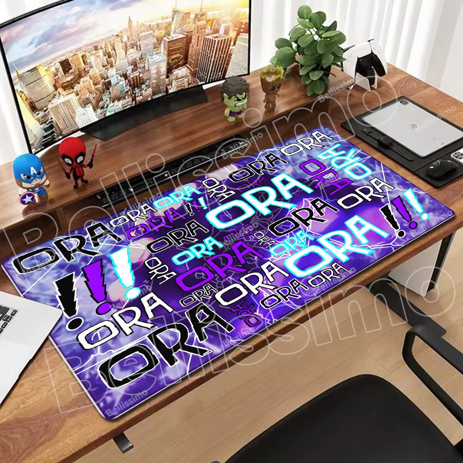 

PC Gamer Mouse Pad Jojo Bizarre Adventure Cabinet Keyboard Gaming Accessories Large Lock Edge Natural Rubber Mousepad Laptop Rug