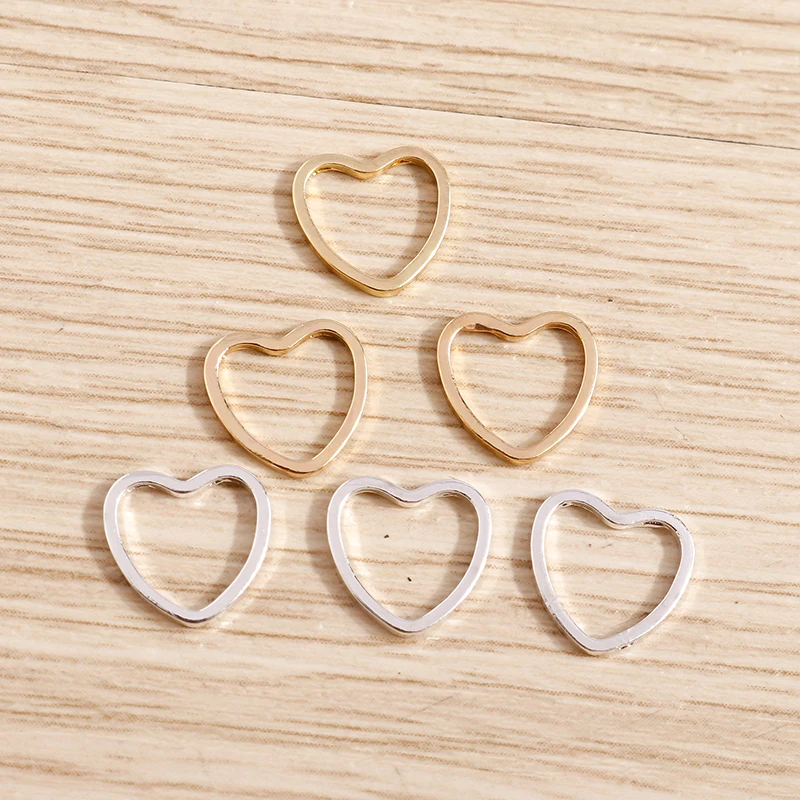 Tusember 100 Stück 9*9mm Hohle Mini-Liebesherz-Anhänger aus Legierung für DIY-Halsketten, Ohrringe, handgefertigte Schmuckherstellung und Bastelarbeiten – Detail 4