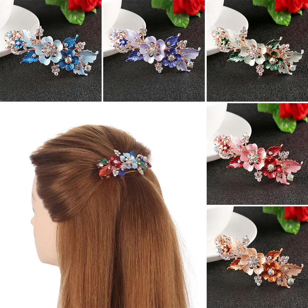 Fashion Resin Women  Tiara Crystal Hair Clip Headwear Accessories  Flower Barrettes  Cute Hairpin