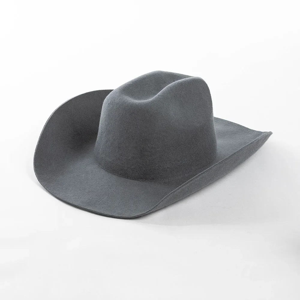 Women's Autumn Winter New Fashion Curved Brim Wool Felt Cowboy Hat Outdoor Sun Protection Jazz Cap