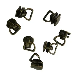 50pcs/Lot 3# 5# Non Lock Ykk Metal Zipper Pull Slider D Ring Gold Bronze Copper for Luggage Leather Bag Tailor Sewing Accessory