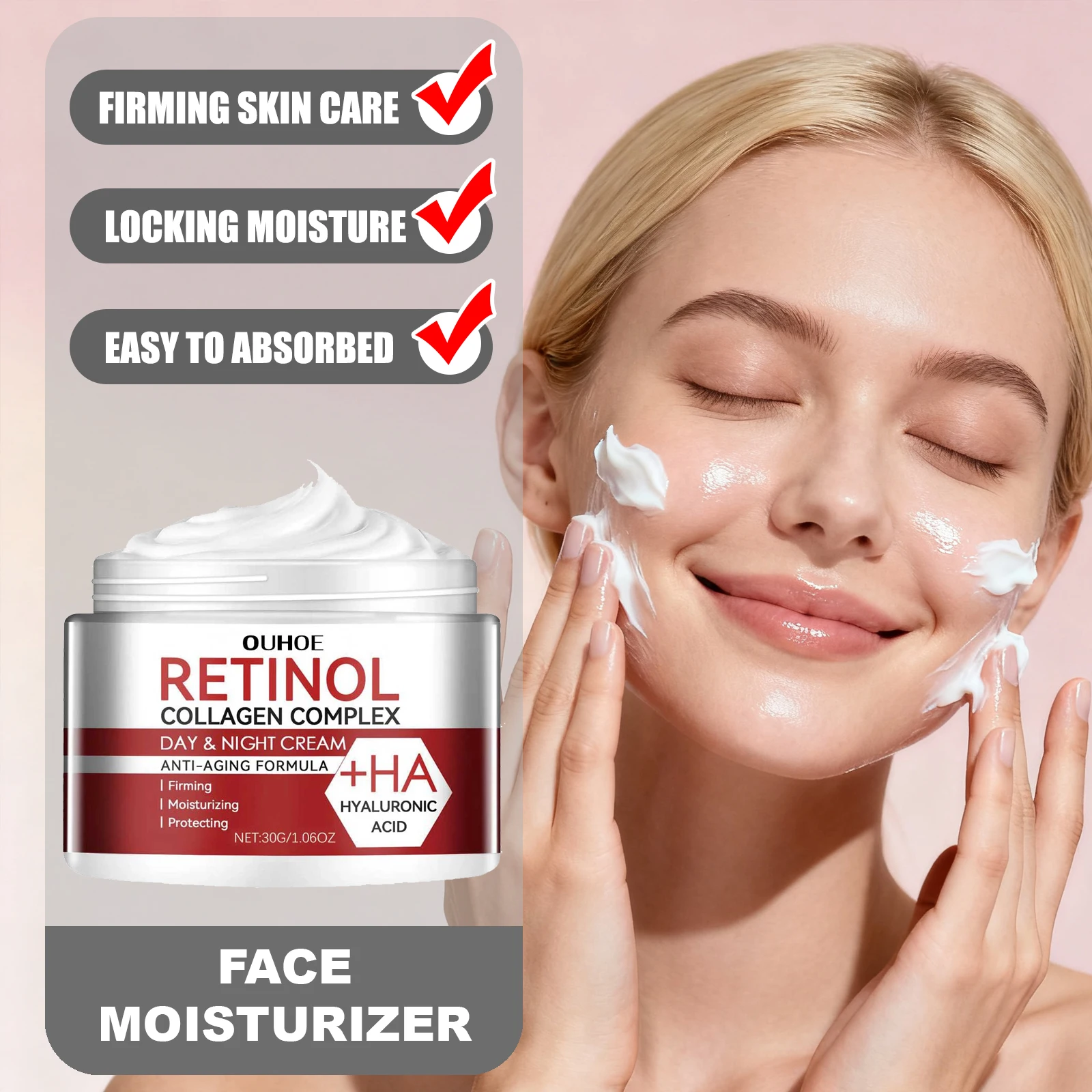 OUHOE フェイスモイスチャライザー 引き締めスキンケア 連続保湿をロックする 繊細な質感 迅速な吸収 快適な使用感