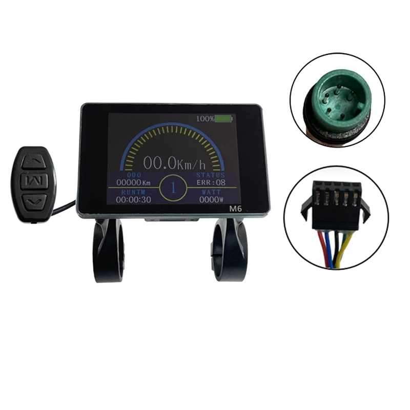 Electric Bicycle M6 Display LCD Display 36V/48V Ebike Intelligent Display For Electric Bike Kit SM Plug Easy Install