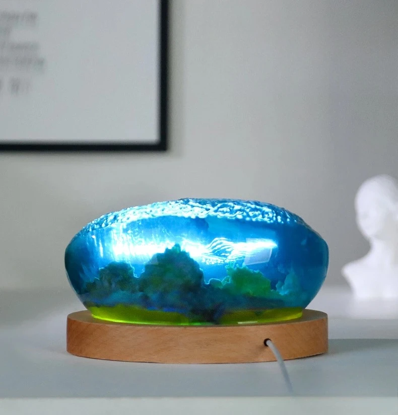 

Ocean Resin Night Light Ornament Coral Bush Micro Landscape Surfing Creative Handicraft Ornament