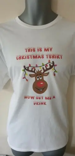 

THIS IS MY CHRISTMAS T-SHIRT NOW GET ME A DRINK FUNNY RUDOLPH XMAS FESTIVE GIFT