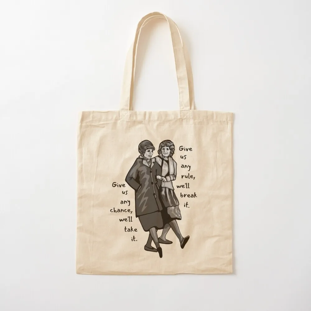 Laverne & Shirley Drawing Tote Bag university shopper bag Big bag women Lady Canvas Tote