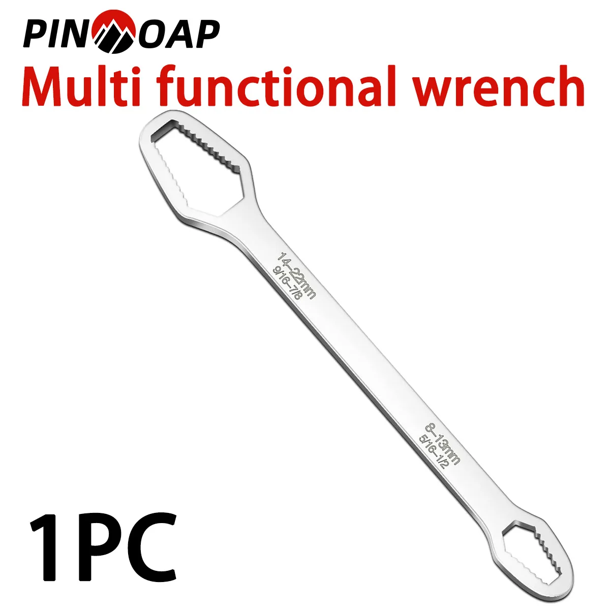 1 قطعة مفتاح ربط فضي متعدد الوظائف مفتاح ربط ذاتي الضبط مفتاح ربط مزدوج الأطراف مناسب لمفتاح ربط الذاتي الجوز 8 مللي متر-22 مللي متر