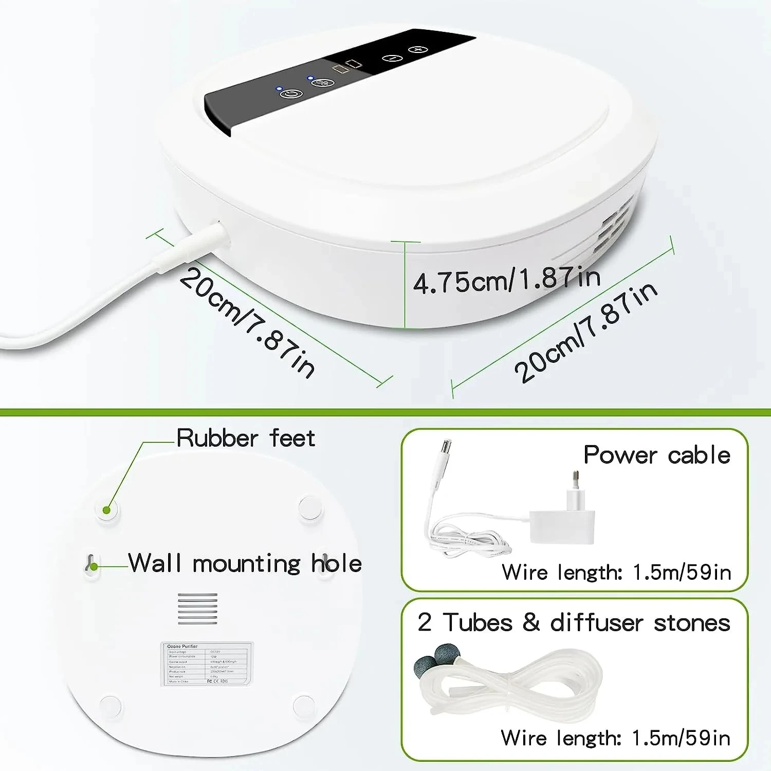 Ozone Generator Machine Home Anion Air cleaner Water Ozonizer Sterilizer Purifier Disinfection for Oil Fruits Vegetables Meat