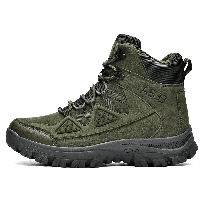 Men's High-top Tactical Boots, Breathable Combat Training Boots, Large Size Non-slip Durable Outdoor Hiking Boots - view 4