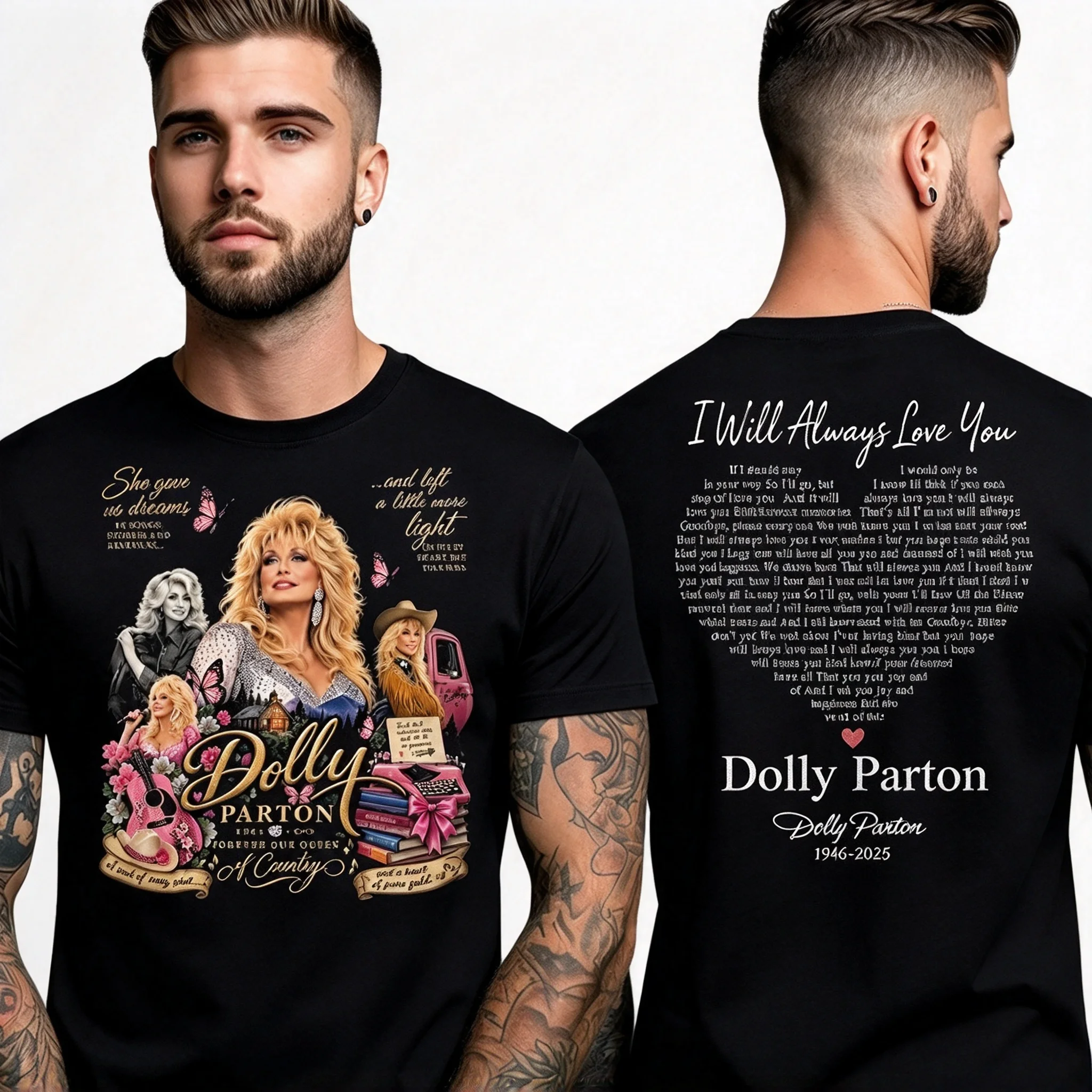 2026 New Best-Seller Trending Country Music Star Portrait Oversized Short Sleeve T-Shirt Streetwear Enthusiasts Daily Wear Item