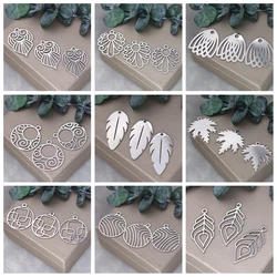 3pcs Owl Charms Diy Earrings Necklace Bracelet Stainless Steel Maple Leaves Feather Conch Round Circle Charms For Jewelry Making