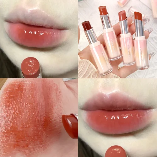 Imagen 2 del producto Lápiz labial de cristal con luz de agua, Copa antiadherente duradera, espejo, hidratante, tinte labial de gelatina, Cosméticos de maquillaje