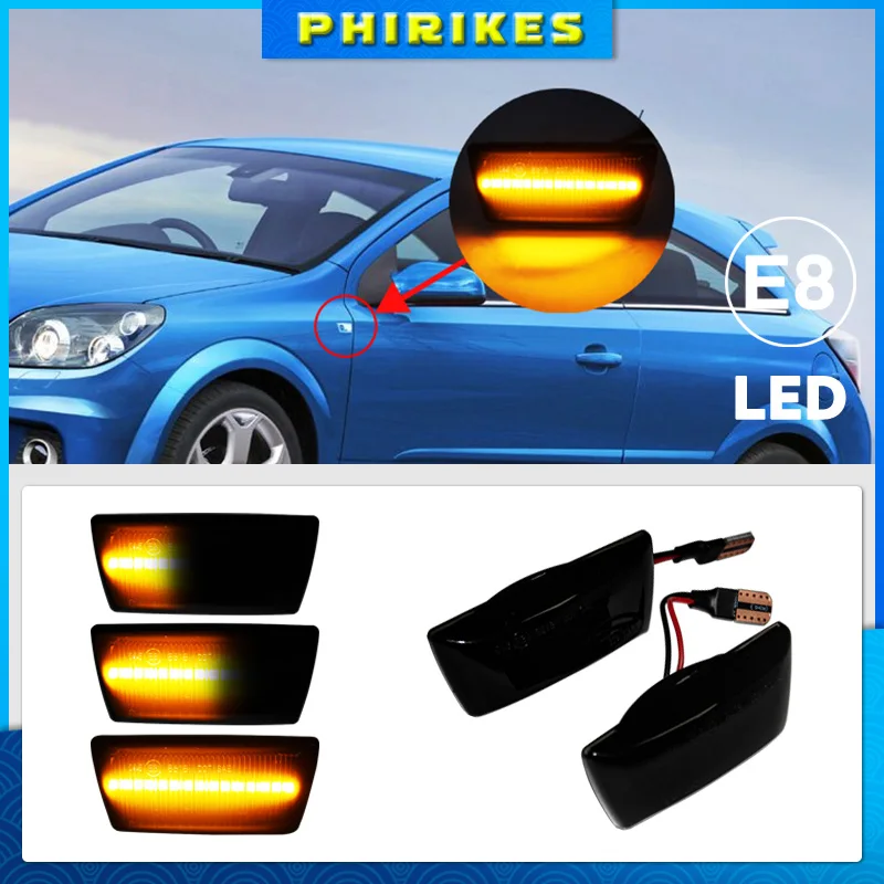 2pcs Dynamic Side Indicator LED Repeater Turn Signal Marker Light Lamp For Opel Adam Astra H GTC VXR Corsa D For Holden Barina