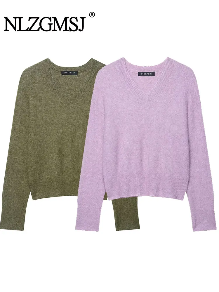 

NLZGMSJ Women's Autumn Casual Sweater Women's New Loose Long Sleeve Pullover Top Knitted Sweater Female