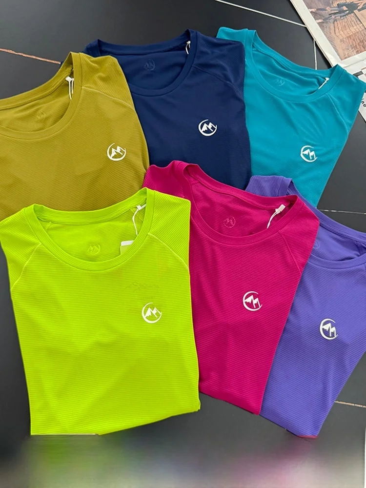 

Training Series! Plaid Texture! Lightweight Breathable! Summer Men's Outdoor Sports Versatile Casual Short Sleeve T-shirt