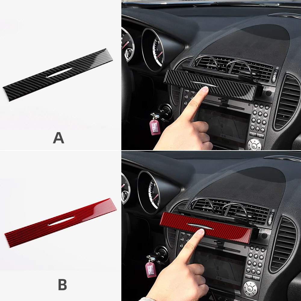 Real Soft Carbon Fiber Trim Sticker For Mercedes Benz SLK R171 2004 2005 2006 2007 2008 2009 2010 Central Air Outlet Accessories view 3