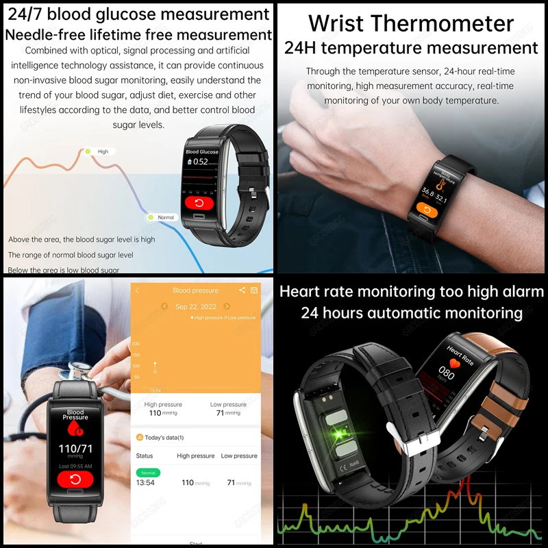 Reloj inteligente deportivo para Xiaomi, pulsera resistente al agua IP68 con control del ritmo cardíaco y de la presión sanguínea, ECG, novedad de 2024