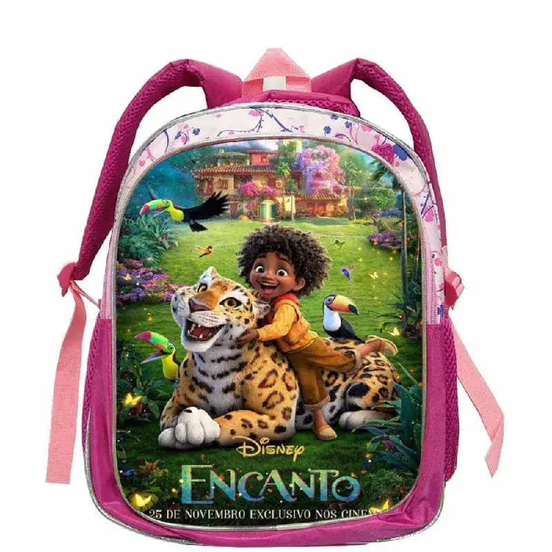 Disney Cartoon Baby Girls Schoolbag For Kindergarten Fashion New Movie Encanto Waterproof Schoolbag Pink Backpack Children Gifts