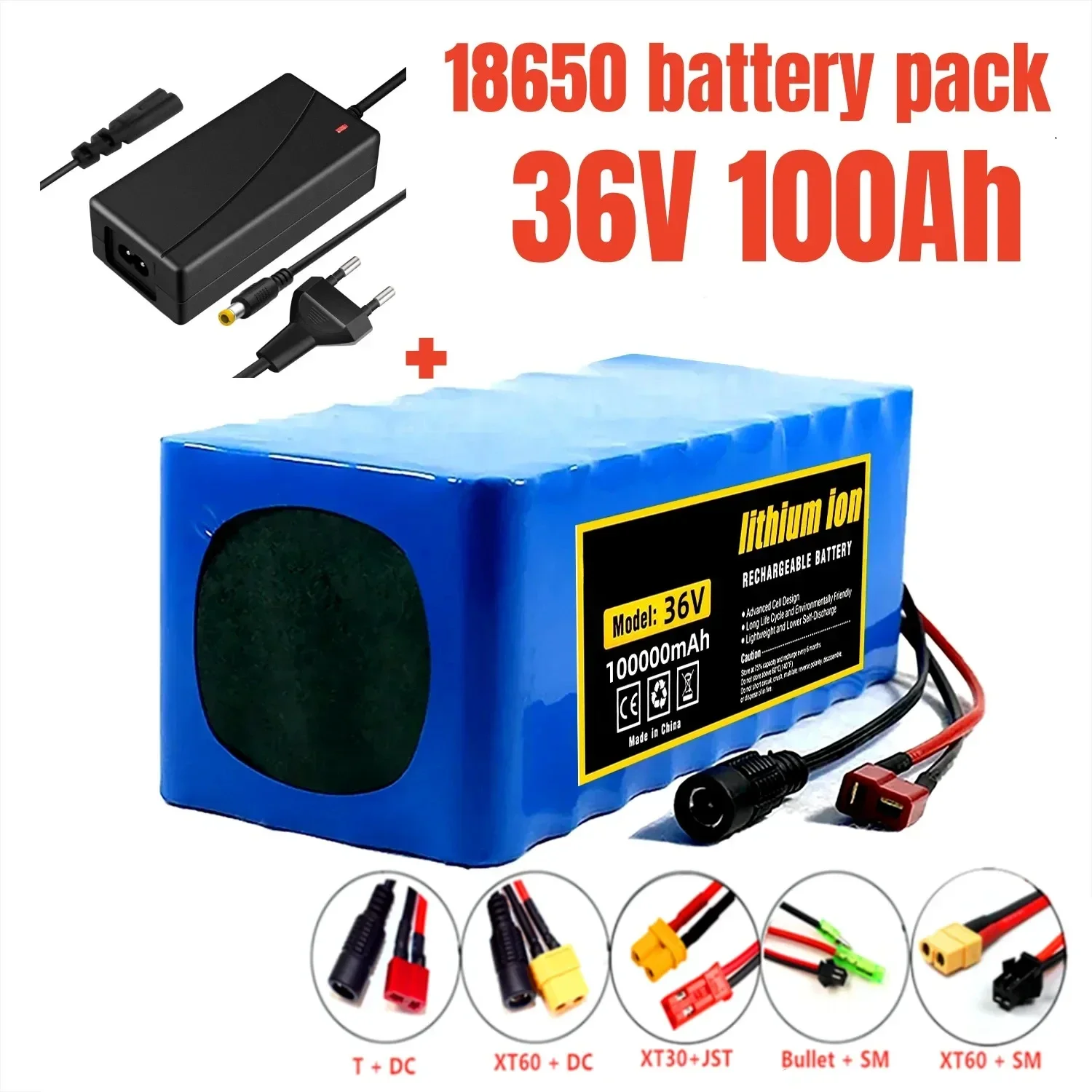 Batterie lithium pour trottinette électrique 10S4P 36V 100000mAh, pack de batteries 18650 36V 100Ah, batterie pour trottinette électrique 36V