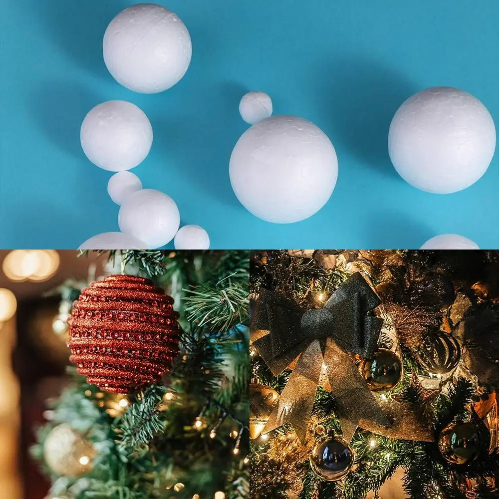Home Decoration Mini Foam Balls Polystyrene White Christmas Balls Round Christmas Ornaments Christmas view 2