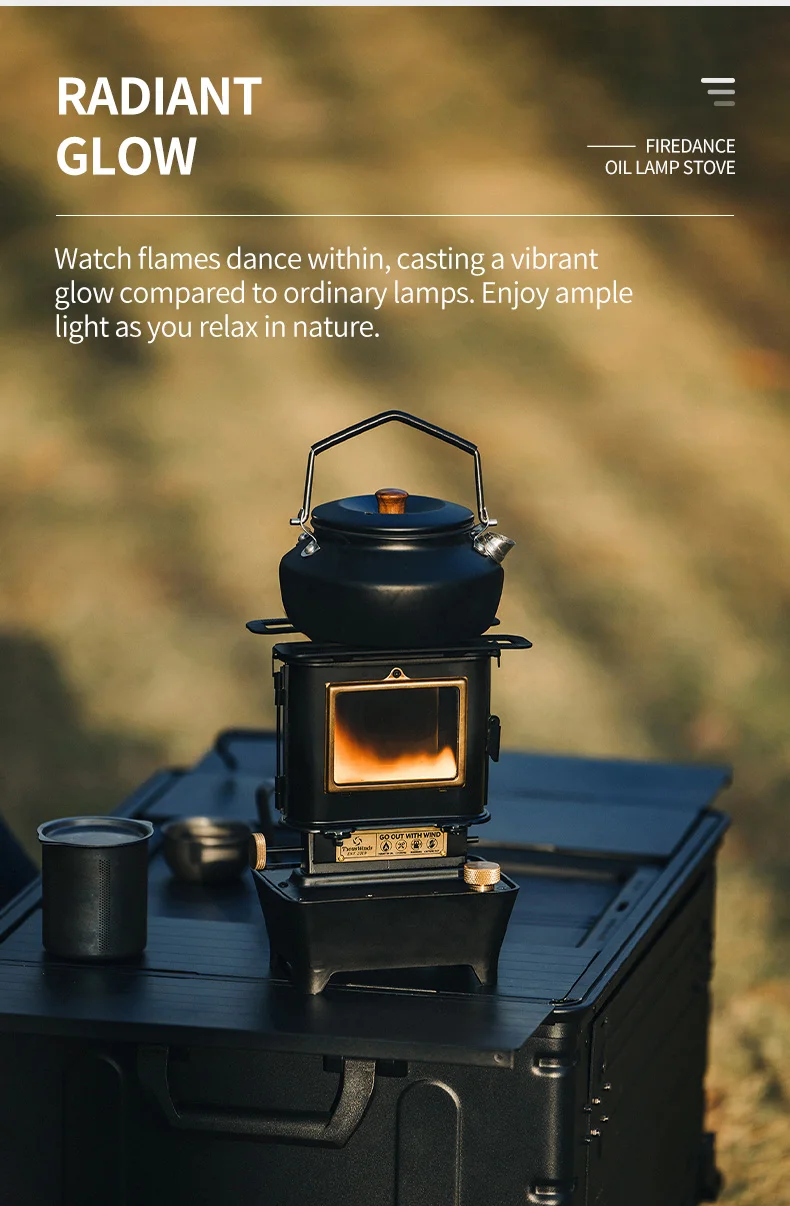 Lampe à Huile Portable En Acier Inoxydable, Réchaud De Camping, Lanterne D’ambiance Rétro