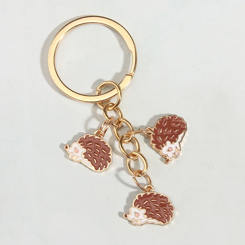 Cute Keychain Hedgehog Key Ring Animal Key Chains Souvenir Gifts For Women Men Handbag Accessorie Car Keys DIY Handmade Jewelry