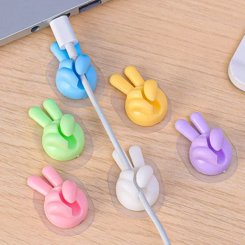 Multifunctional Cable Organizer Clip Holder PVC Thumb Hooks USB Data Wire Wall Hanger Storage Holder Desk Power Cord Management