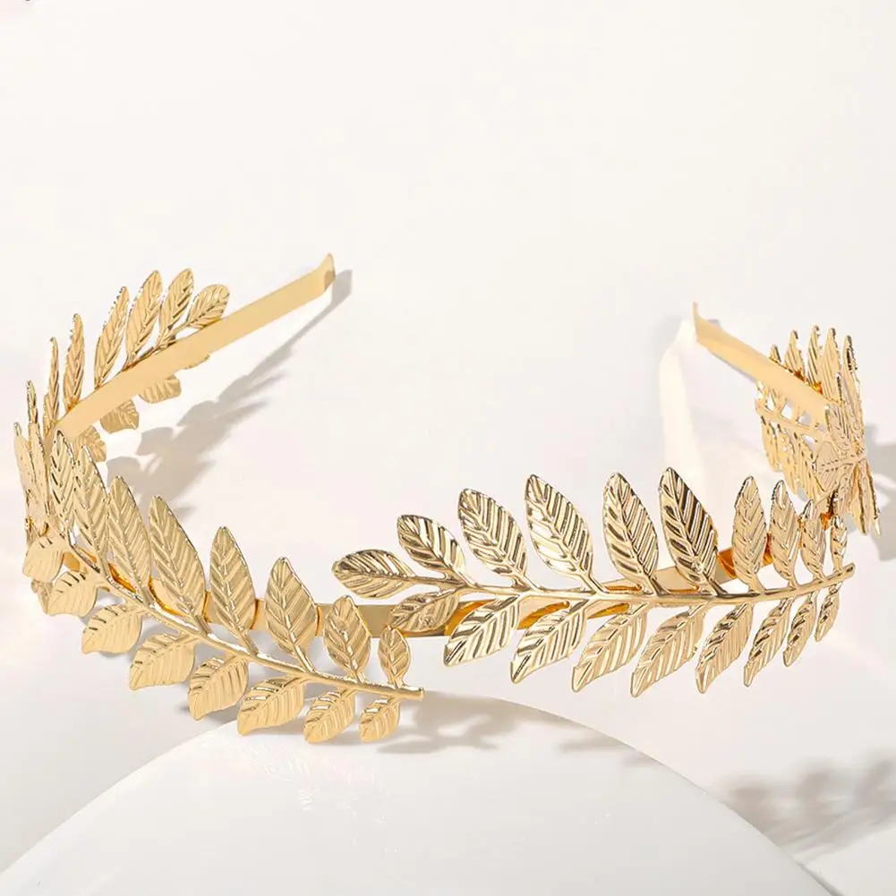 Women Hair Hoop Elegant Golden Leaf Hair Hoop Thin Metal Leaf Headband Headdress Decorative Hair Accessories