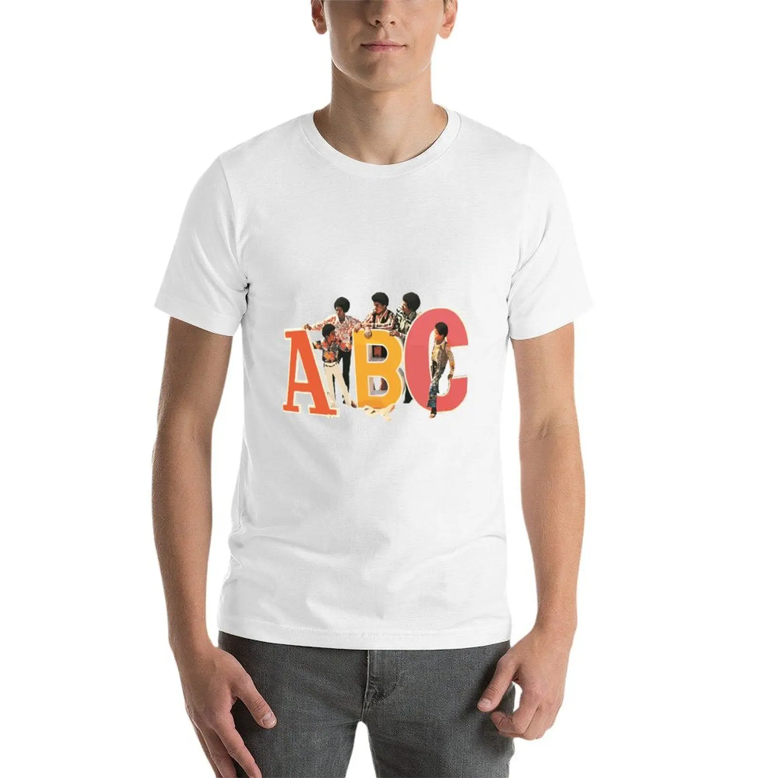 A.B.C - غلاف الألبوم تي شيرت رجالي جرافيك تي شيرت رجالي قطن 100% تي شيرت