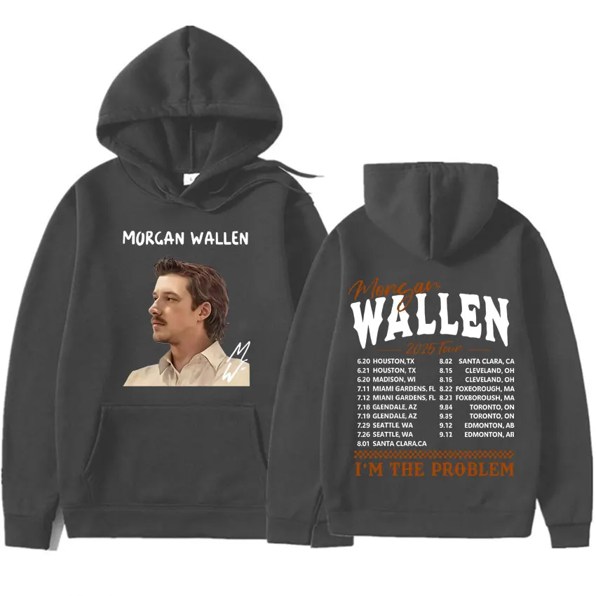 Rapper Morgan Wallen Country Music Pulôveres Eu sou o problema Pop Gráfico 2025 Moletom com capuz Hipster Masculino Mulher Moletom casual Unissex