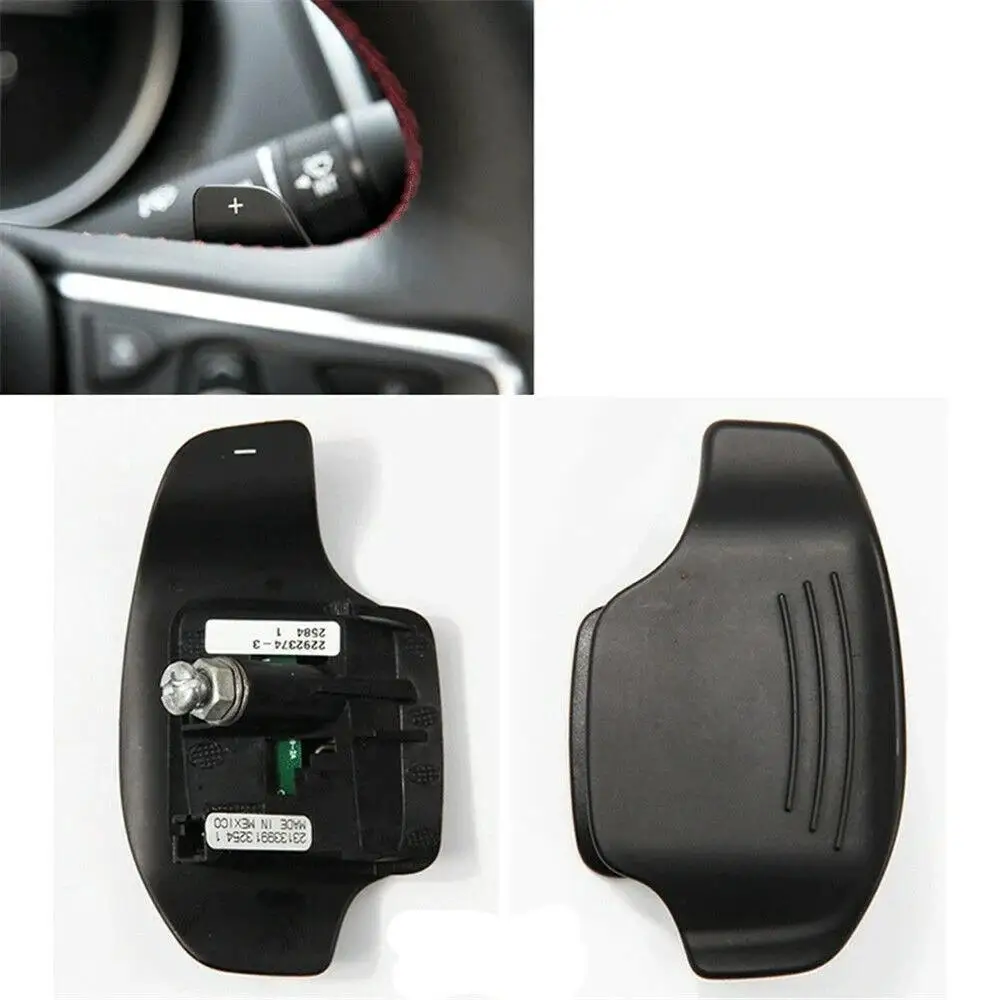 Cadillac aluminium stuurwiel paddle shifter extensions rood zilver zwart