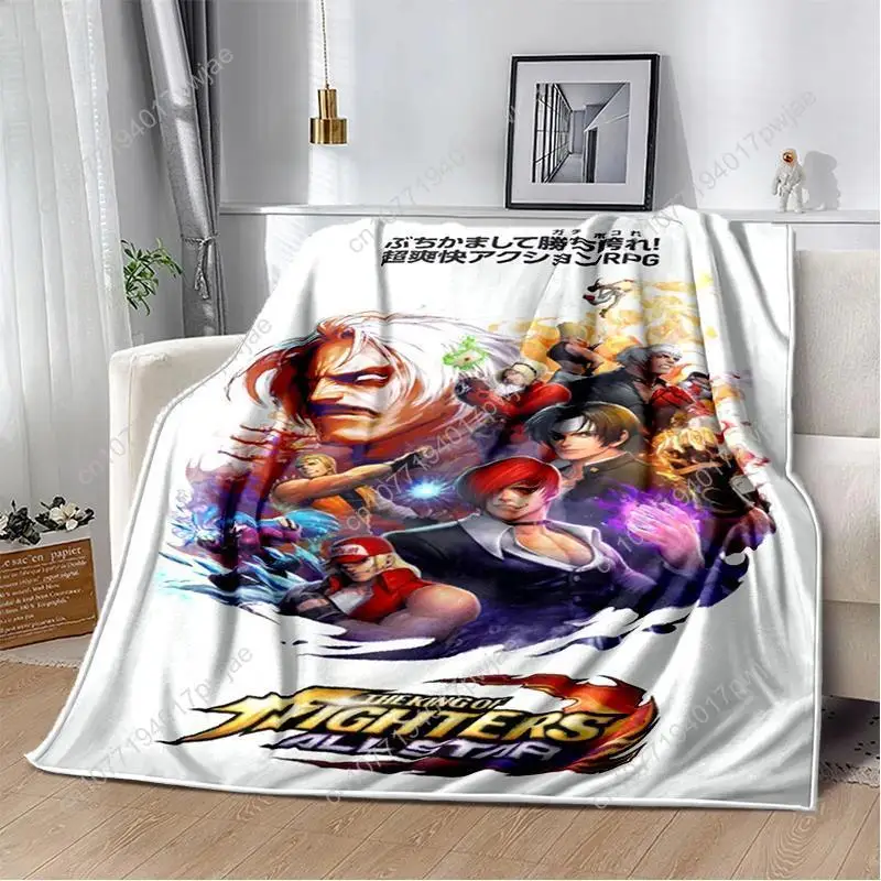 Fotografia 4: Kof anime macio pelúcia sofá cama jogando dos desenhos animados piquenique cobertores finos moderno cobertor de flanela capa Gedruckt Bettdecke Geschenk