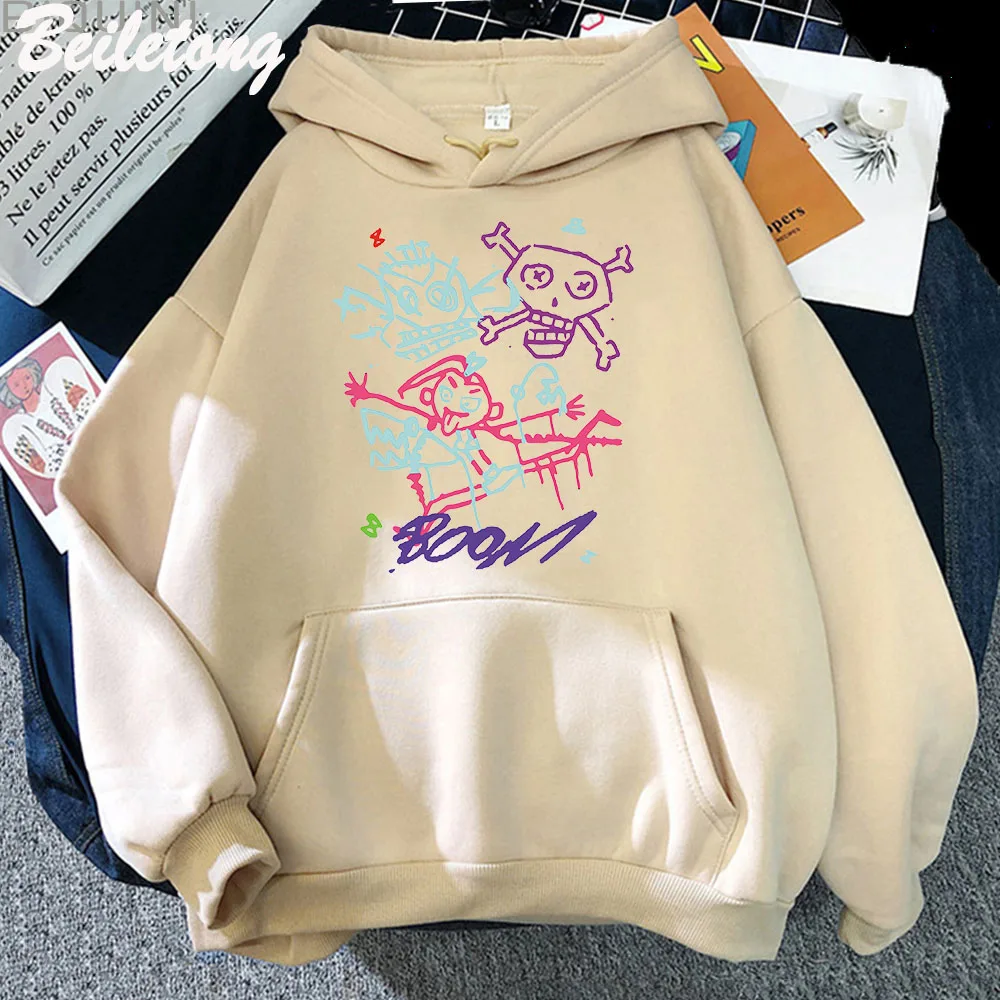 Misterius Jinx Hoodie Monyet Gaya Grafiti Bagus Cetakan Permainan Pecinta Atasan Streetwear Wanita/Pria Kaus Ukuran Eropa Pullover Berkerudung