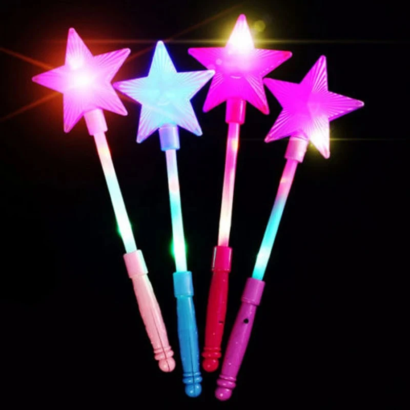 2pcs Flashing Kid's Gift Toy Flash Stick Lights Up Glow Sticks Star Wand Party Xmas Halloween