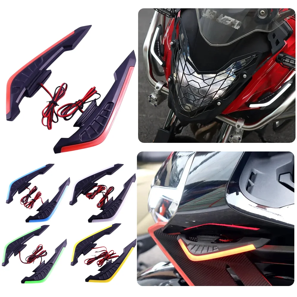 

2Pcs Air Blade Modification Electric Bike Aerodynamic Light Waterproof Motorcycle Side Wing LED Light 12V Decorative Light