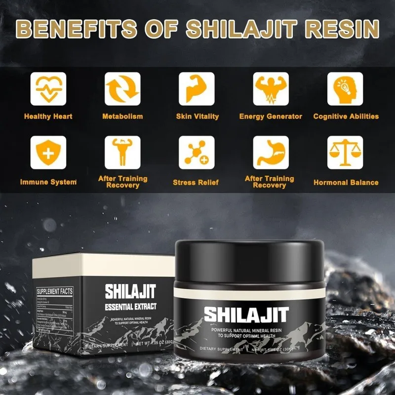 Himalayan Shilajit resin, pure Shilajit, containing humic acid and 85+trace minerals, energy and mineral complexes