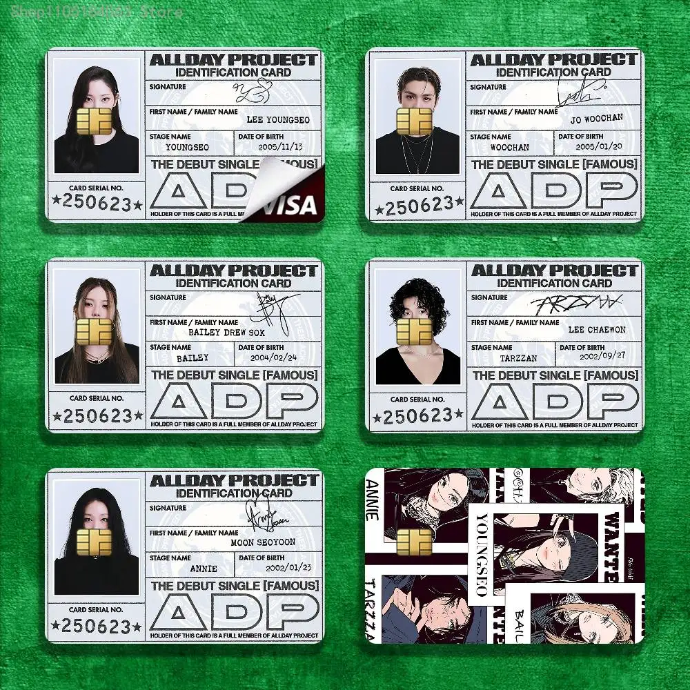 

A-ALLDAY Kpop P-PROJECT A-ADP Stickers Credit Visa Debit Bank Charge Card Bus Metro Waterproof Sticker Decal Decoration