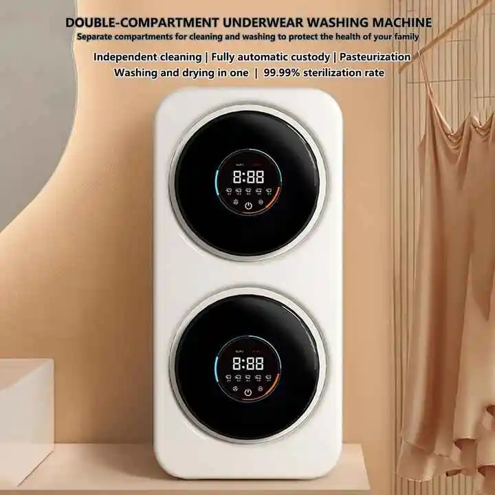 Mini Washer Wall Mounted 7L Double Bucket Baby Washing Machine Dual-Drum Freestanding Mini Washing Machine with Dryer