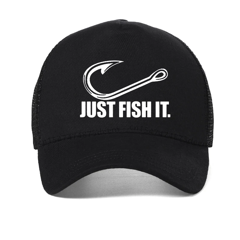 New men Fishing Cap letter print Just Fish It  baseball cap Summer cool Trend Cap New Youth Joker Mesh Breathable hat