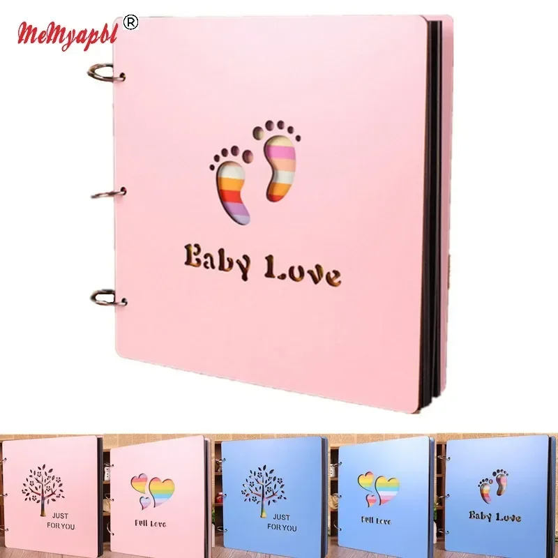 16 Inch Cartoon DIY  Photo Album Sticky Memory Books Wooden Cover Picture Autograph Album Instax Polaroid Fujifilm Scrapbook