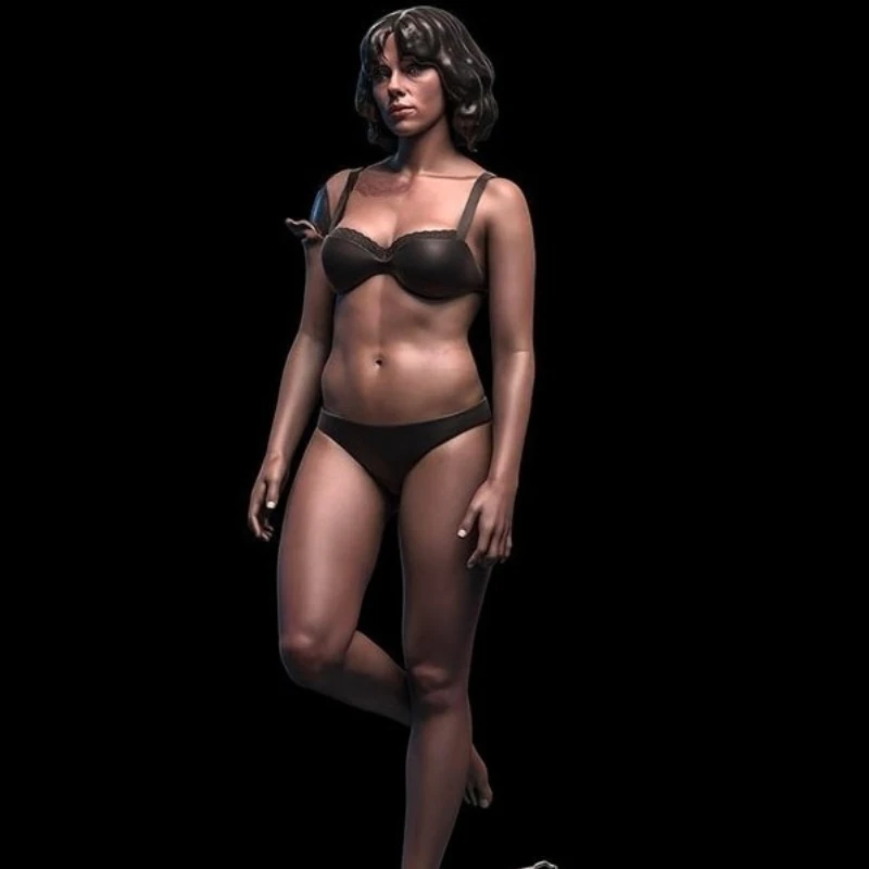 1/24 Schaal Gegoten Hars Figuur Model Kit Kort Haar Schoonheid Bikini Versie Hobby Miniatuur Speelgoed Ongemonteerd Ongeverfd DIY Diorama