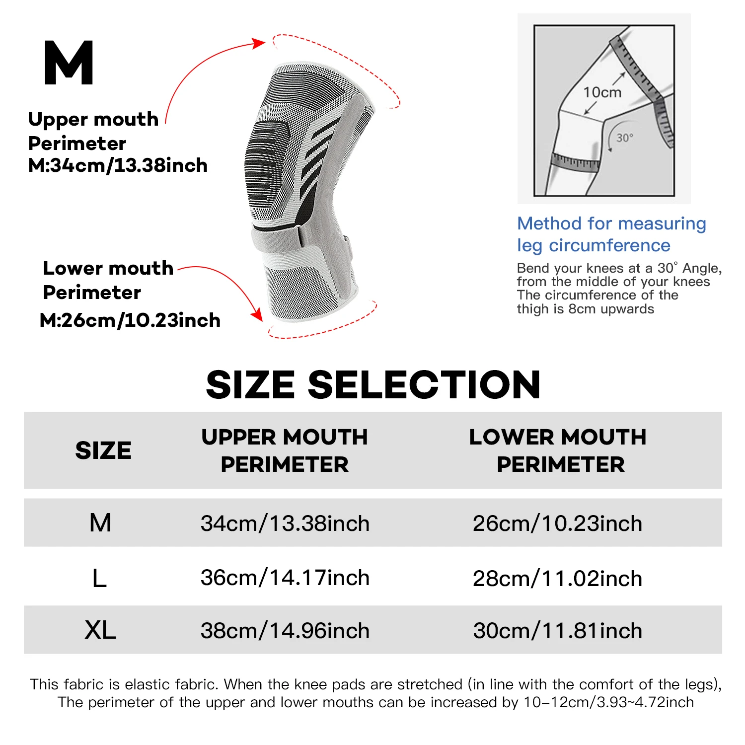 1 pcs  Compression Knee Support Sleeves Brace Patella Protector Silicone Spring Leg Pads for Sports Cycling Running Basketball image 5