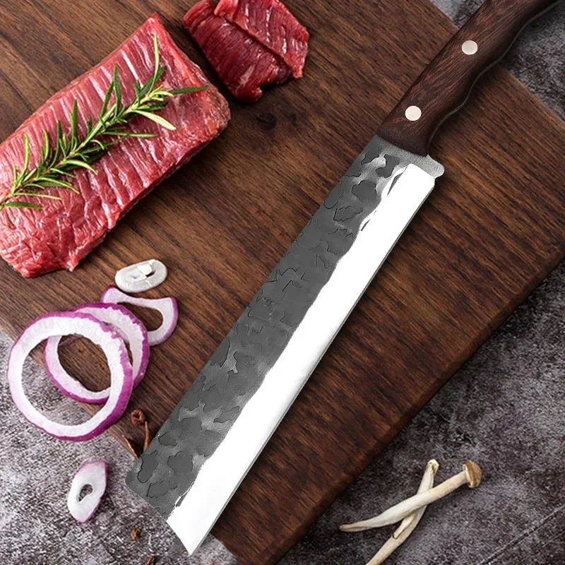 Big Bone Butcher Chopping Knife High Hardness Stainless Steel Kitchen Knife Wood Handle Meat Cleaver Utility Cooking Knife