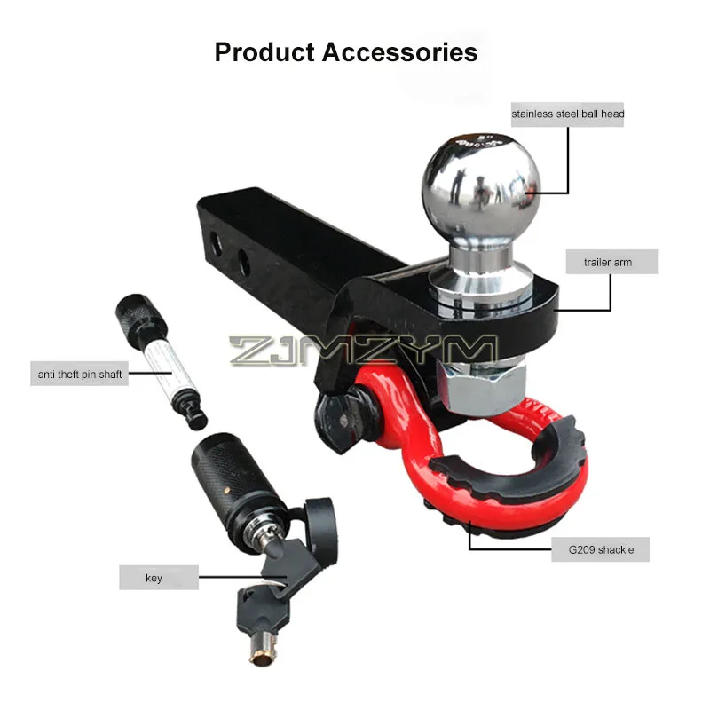 Trailer Hitch for 2 inch Receiver Accessory Premium Vehicle Breakdown for Jeeps Trucks RV High Performance U Shackle Towing Hook
