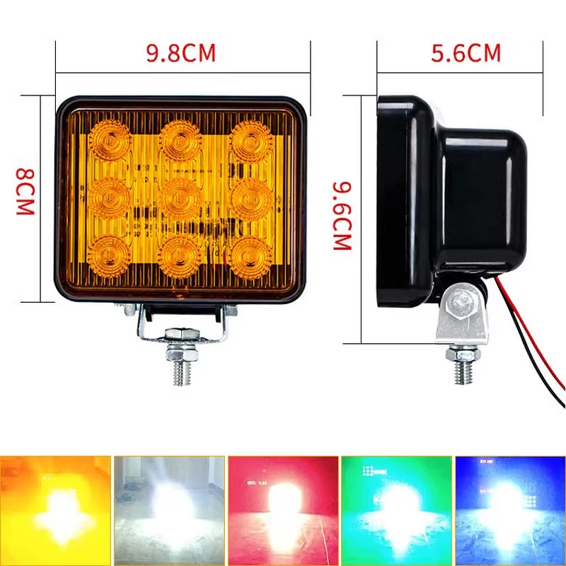 DC 12-80V  9SMD LED Strobe Warning Light Car Grille Flashing Light Truck Beacon Hazard Emergency Traffic Light LED Urgent Lamp